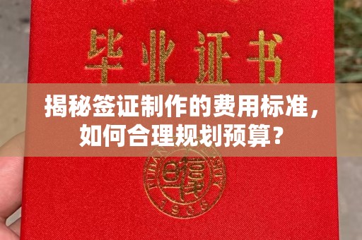 历城揭秘签证制作的费用标准，如何合理规划预算？